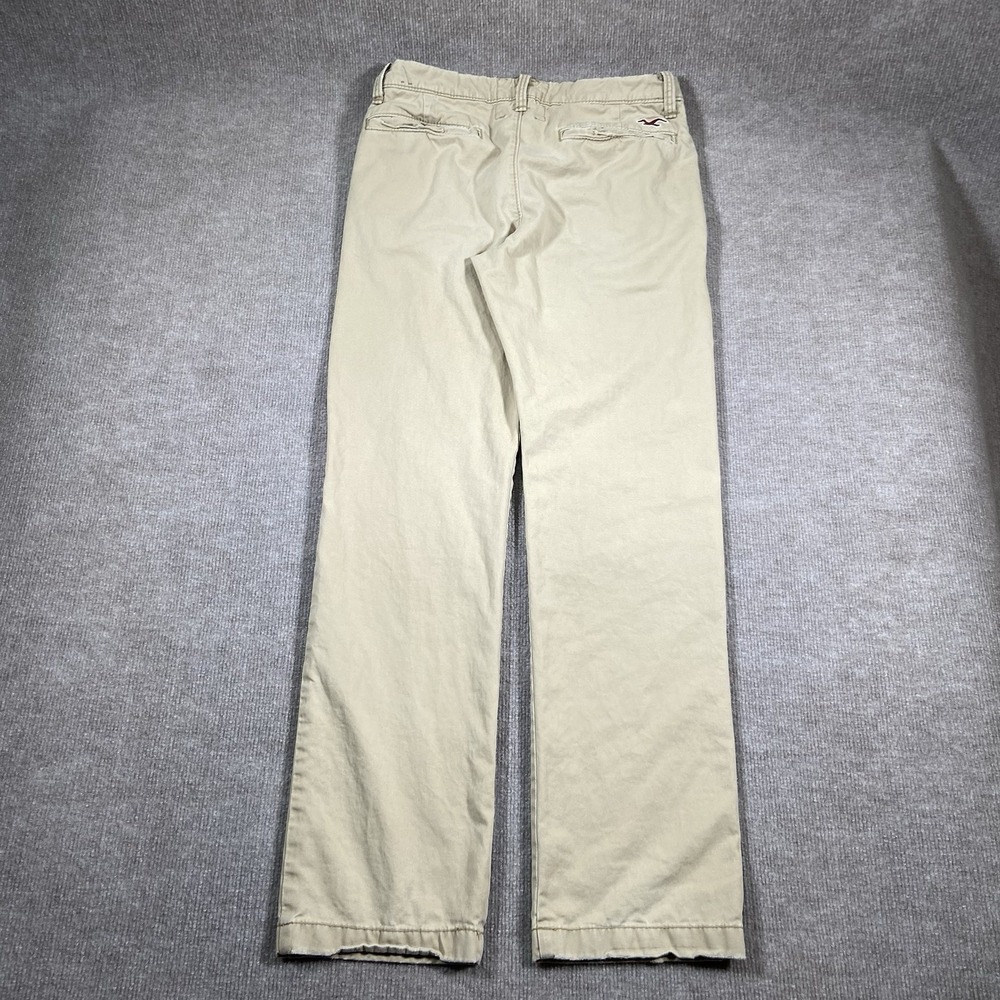 Vintage Hollister Pants Mens 30x31 Beige Khaki Chino‎ Straight Leg Logo Y2K - Picture 3 of 12